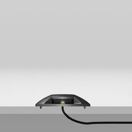 Zwarte ronde opbouw vloerspot met strijklicht naar 4 zijdes, Evo deckspot 4 -  KS Verlichting