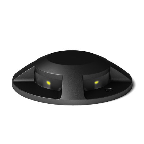 Zwarte ronde opbouw vloerspot met strijklicht naar 4 zijdes, Evo deckspot 4 -  KS Verlichting