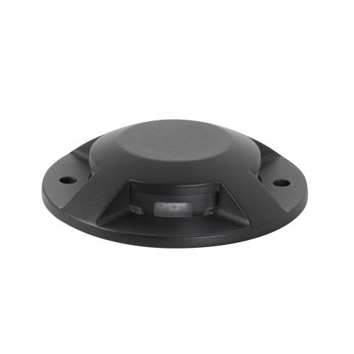 Zwarte ronde opbouw vloerspot met strijklicht naar 4 zijdes, Evo deckspot 4 -  KS Verlichting