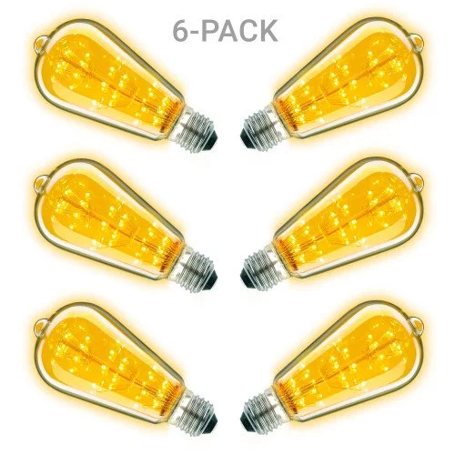 Lichtbron - Ledlampen 6-pack Rustic LED lamp Buitenverlichting ...