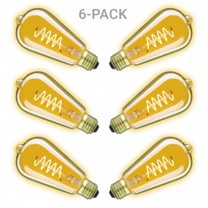 6-pack ledlamp Rustic Spiral - 4 Watt - 220 Lumen 6-pack ledlamp Rustic Spiral - 4 Watt - 220 Lumen