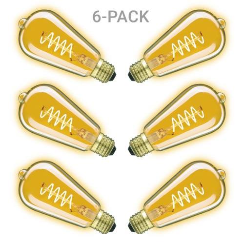 6-pack ledlamp Rustic Spiral - 4 Watt - 220 Lumen