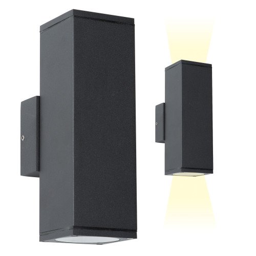 wandspot up en down Kevin, een prachtige stijlvolle en functionele moderne wandspot met een stijlvolle zwarte finish, hoge kwaliteit wandspot van KS Verlichting