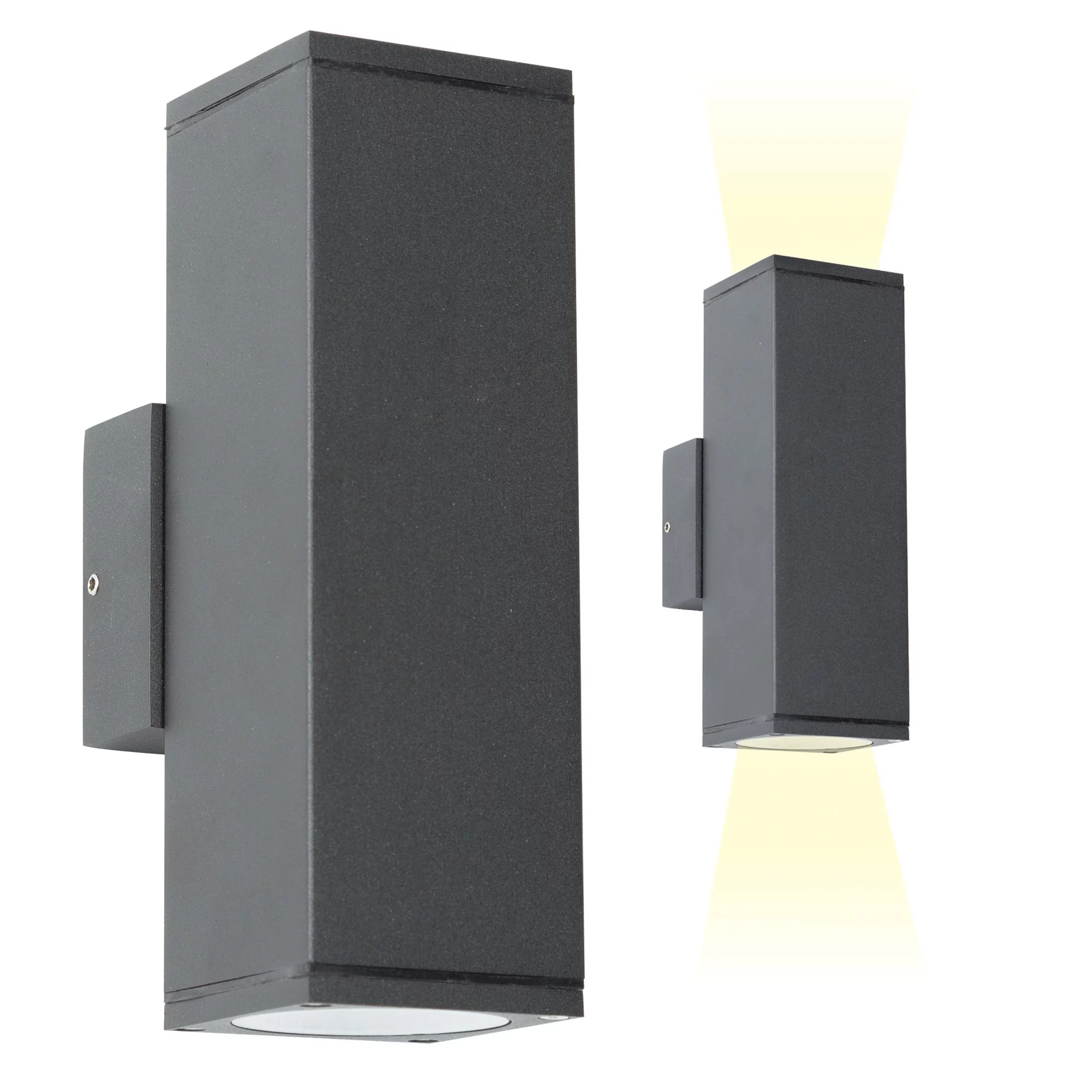 Klighten 20W wandlamp buiten, wandlamp outdoor indoor, IP65 waterdichte buitenlamp voor entree tuin terras, PC aluminium, 1080 lumen, warm wit 3000K, antraciet