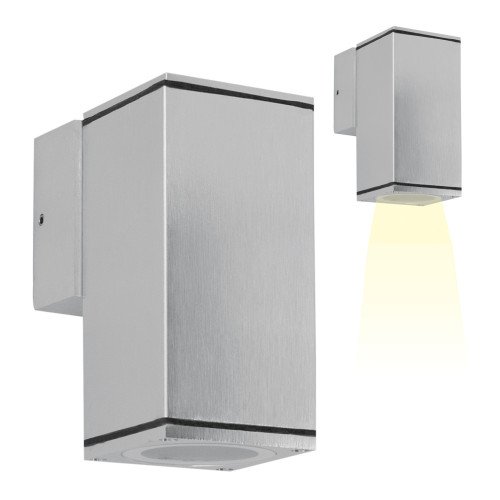 Wandspot Kevin Down titan geanodiseerd aluminium vierkante wandspot voor buiten van KS Verlichting - Downlighter actie inclusief led lichtbron GU10 - kwaliteitsverlichting