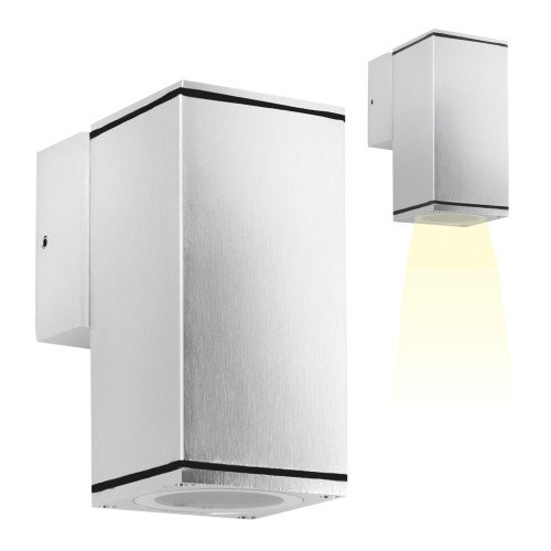 Wandspot Kevin Down titan geanodiseerd aluminium vierkante wandspot voor buiten van KS Verlichting - Downlighter actie inclusief led lichtbron GU10 - kwaliteitsverlichting