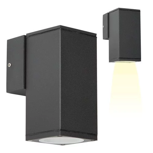 Wandspot Kevin down, een bijzonder mooie aluminium downlighter wandspot met een stijlvolle zwarte finish, hoogwaardige kwaliteit buitenverlichting van KS Verlichting