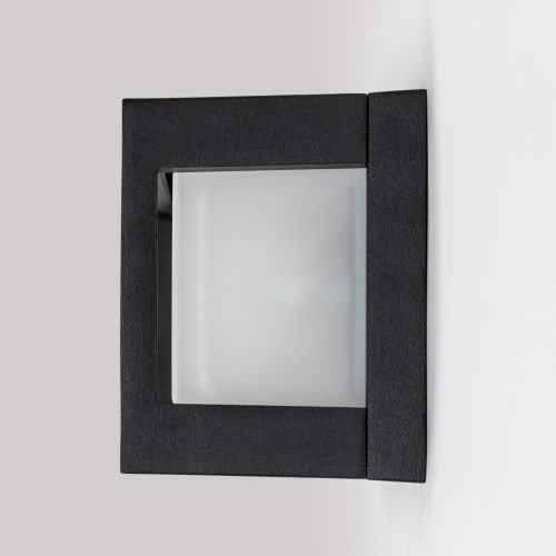 Moderne buitenmuur verlichting, wandlamp Bars, matzwart frame met lamellen, matte beglazing, e27 fitting niet zichtbaar in de buitenlamp, merk KS Verlichting