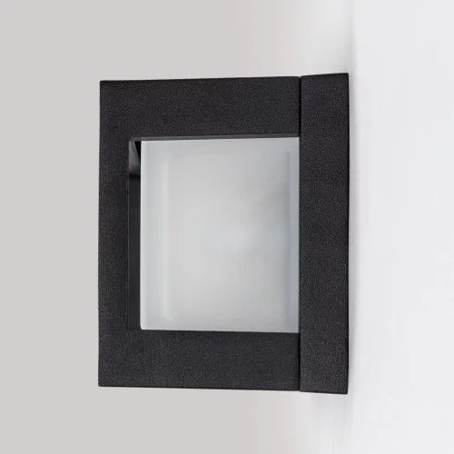 Moderne buitenmuur verlichting, wandlamp Bars, matzwart frame met lamellen, matte beglazing, e27 fitting niet zichtbaar in de buitenlamp, merk KS Verlichting