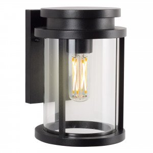 Zwarte muurlamp, zwart rond frame, rechthoekige achterplaat, verlichting voor aan de gevel, mooie functionele wand verlichting voor buiten Zwarte muurlamp, zwart rond frame, rechthoekige achterplaat, verlichting voor aan de gevel, mooie functionele wand verlichting voor buiten