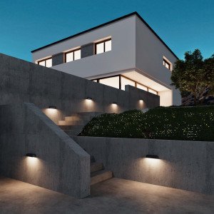 Buitenlamp Score XL buitenverlichting zwart aluminium in moderne stijl