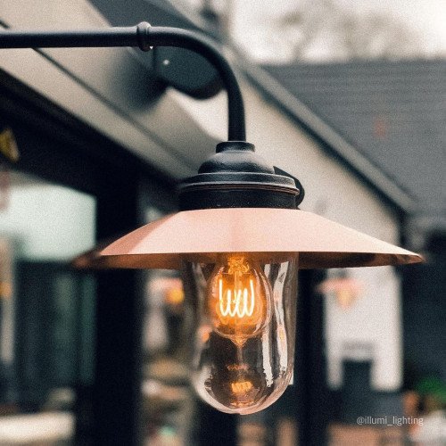 Stoere gietijzeren Stallamp Ardennes buitenlamp  zwart koper stallampen van Nostalux.nl