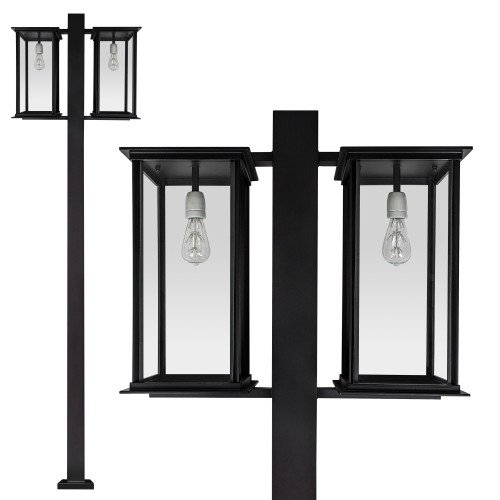 Exclusieve tuinlamp Capital lantaarn 2-lichts zwart 