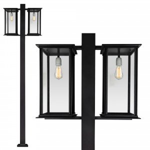 Exclusieve tuinlamp Capital lantaarn 2-lichts zwart  Exclusieve tuinlamp Capital lantaarn 2-lichts zwart