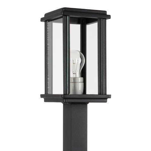 Buitenlamp Capital S sokkellamp in zwarte kleur met strak en modern design en hoogwaardige afwerking