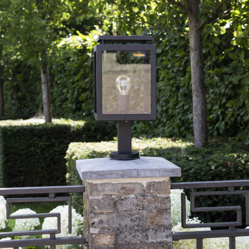 Buitenlamp staand zwart De Vecht Sokkel van KS Verlichting stijlvol strak moderne verlichting voor buiten