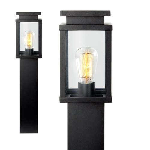 prachtige jersey buiten terraslamp staand met strakke stoere vormen in het zwart