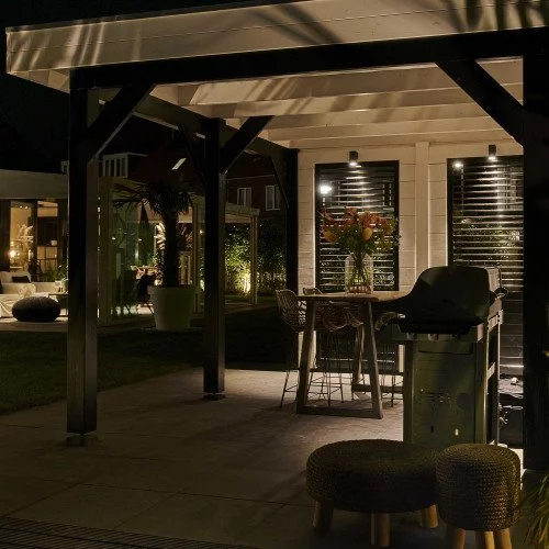 Wandspot Kevin down, een bijzonder mooie aluminium downlighter wandspot met een stijlvolle zwarte finish, hoogwaardige kwaliteit buitenverlichting van KS Verlichting
