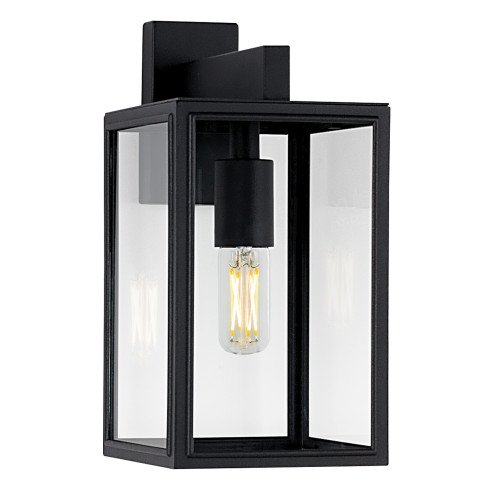 Buitenlamp zwart frame heldere beglazing, moderne wandlamp voor buiten, Soho