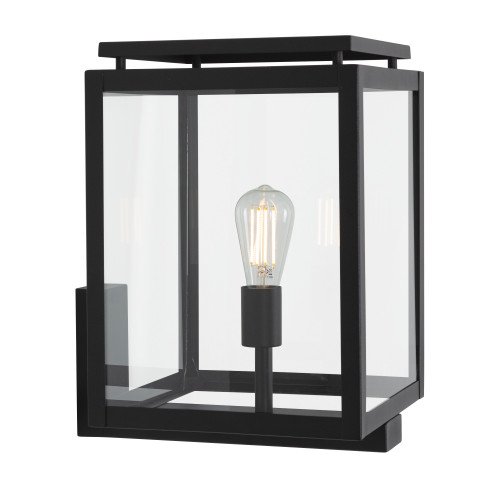 grote buitenlamp De Vecht XL RVS wandlamp met glazen vensters en vierkante hoekige vorm