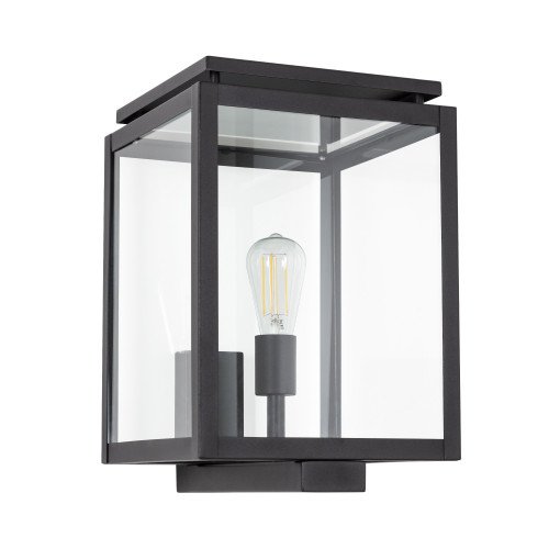 grote buitenlamp De Vecht XL RVS wandlamp met glazen vensters en vierkante hoekige vorm