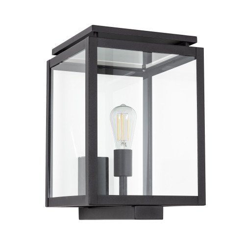 grote buitenlamp De Vecht XL RVS wandlamp met glazen vensters en vierkante hoekige vorm