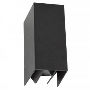 Up Down LED wandspot Channel LED een zwarte buitenwandlamp rechthoekig model voor accentverlichting, lichtbundel zelf in te stellen, inclusief geïntegreerd led Up Down LED wandspot Channel LED een zwarte buitenwandlamp rechthoekig model voor accentverlichting, lichtbundel zelf in te stellen, inclusief geïntegreerd led