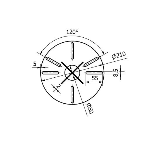 grondspie voor het plaatsen van staande buitenlampen, gepantserde geheel verzinkte verankeringspaal met een ronde plaat is Ø21cm en spie van 50cm 