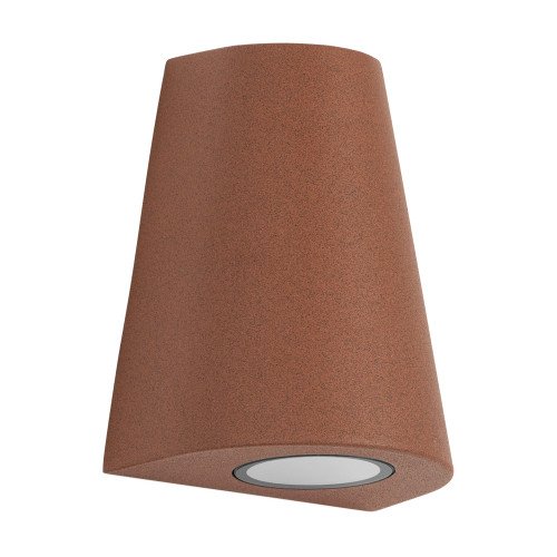 Buitenlamp Cone Downlighter roest kleur, corten, conische vormgeving, moderne wandverlichting van KS Verlichting, voor indoor en outdoor gebruik