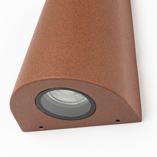 Buitenlamp Cone Downlighter roest kleur, corten, conische vormgeving, moderne wandverlichting van KS Verlichting, voor indoor en outdoor gebruik