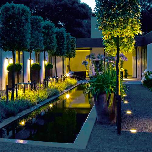RVS Grondspot LED Rond zwart