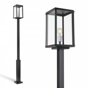 Lantaarnpaal Royal Capital zwart 235 cm, strakke vormgeving Lantaarnpaal Royal Capital zwart 235 cm, strakke vormgeving