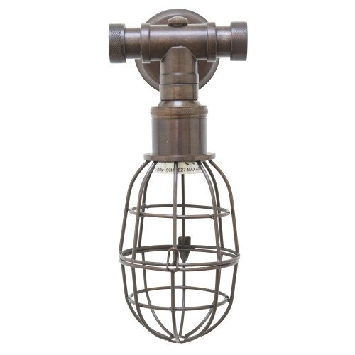 wandlamp industrieel - Sandford wandlamp old copper - stoere lampen - Nostalux