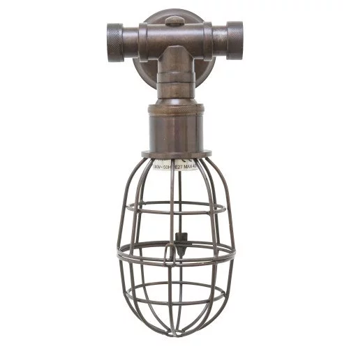 wandlamp industrieel - Sandford wandlamp old copper - stoere lampen - Nostalux