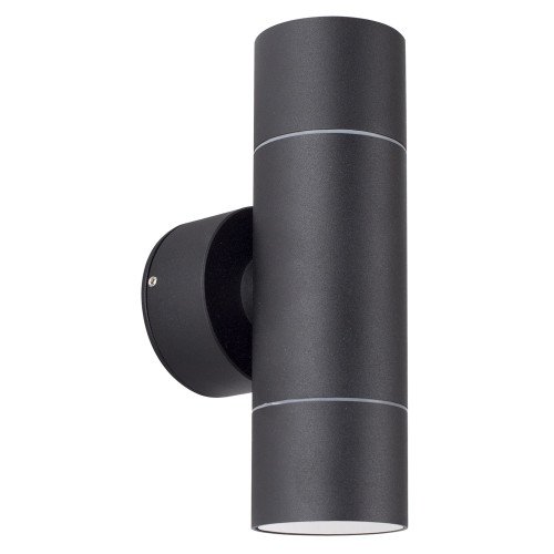 Modern zwart up & downlighter aluminium gu10