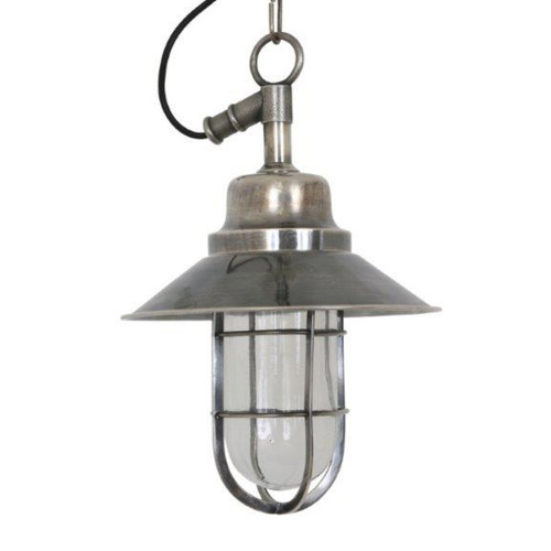 Industriële hanglamp Ventura aan ketting antique silver