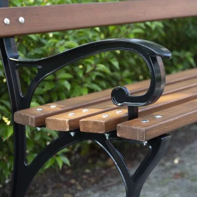 Tectake - Tuinbank Pino 3-zitter 126x62x81,5cm - Zwart