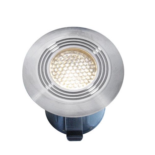 Ronde zilveren spot Onyx 30 R1 gemaakt van RVS sfeervolle tuinlamp