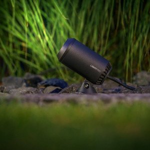 Tuinverlichting modern Castor 8 tuinspot aluminium in antraciet kleur op 12 volt