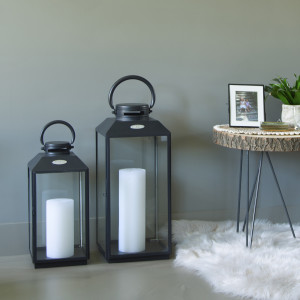 Industriële windlichten Newport M+L zwart