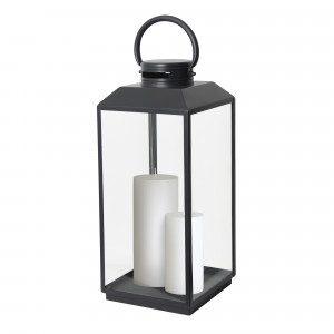 Industriële windlicht Newport L zwart