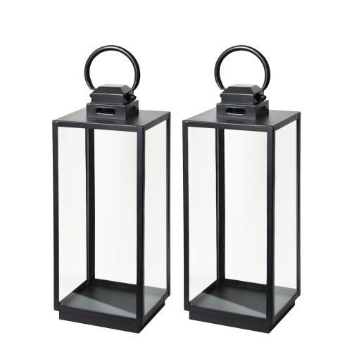Stijlvol stalen windlicht zwart Michigan S