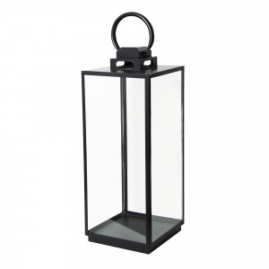 Stijlvol stalen windlicht zwart Michigan L