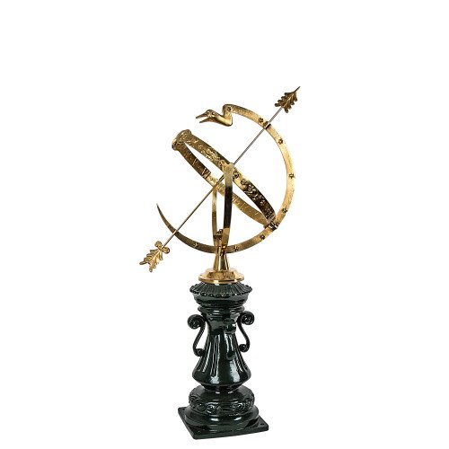 duurzame zonnewijzer met slangenvorm op robuuste zwarte sokkel