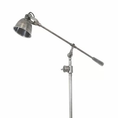 Arctic segment geschenk Industriële vloerlamp Archer antiek zilver | Nostalux.nl