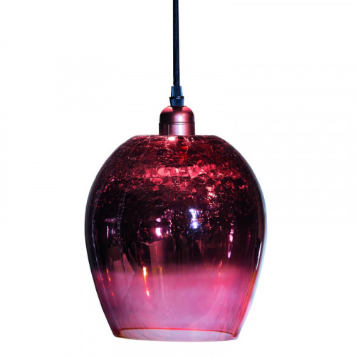 Budoir copper glass hanging lamp crackle top