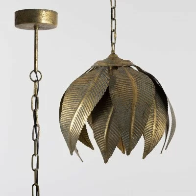 Hanglamp retro design palmbladeren goud kleurig