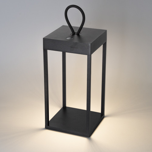 Windlicht Carlo Touch oplaadbaar zwart met USB