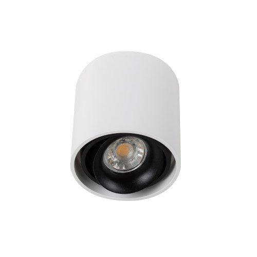 Binnenverlichting Oliver opbouwspot met ronde vormen, modern design en afwerking in witte kleur.
