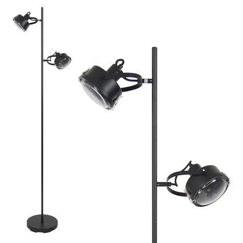 industriele vloerlampen - Staande vloerlamp Satellite zwart of grijs - Nostalux - staande lamp